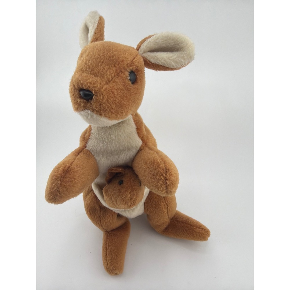Ty Beanie Babies Pouch the Kangaroo Small Brown Vintage 90s Plush